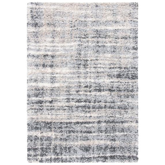 SAFAVIEH Fontana Deacon Abstract Shag Area Rug, Grey/Ivory, 6'7" x 9'