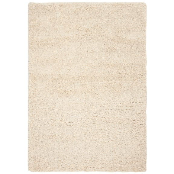 SAFAVIEH Fontana Jamie Solid Plush Shag Area Rug, Cream, 6'7" x 9'
