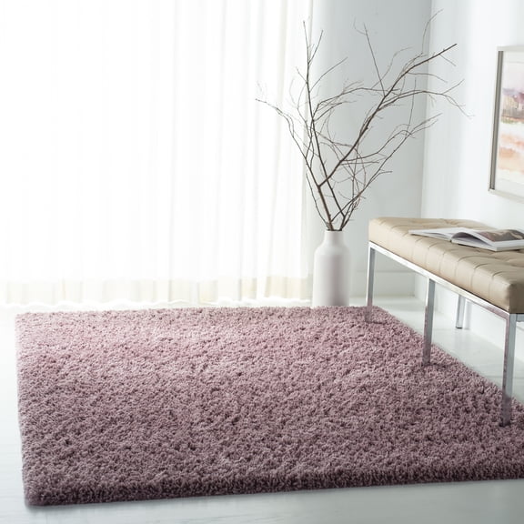 SAFAVIEH Fontana Jamie Solid Plush Shag Area Rug, Pink, 5'3" x 7'6"