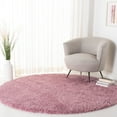 thumbnail image 1 of SAFAVIEH Fontana Jamie Solid Plush Shag Area Rug, Pink, 6'7" x 6'7" Round, 1 of 8