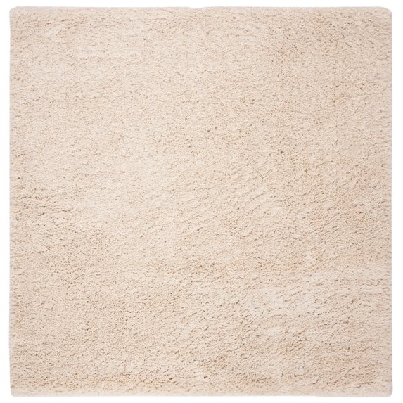 SAFAVIEH Fontana Jamie Solid Shag Area Rug, Creme, 3' x 3' Square