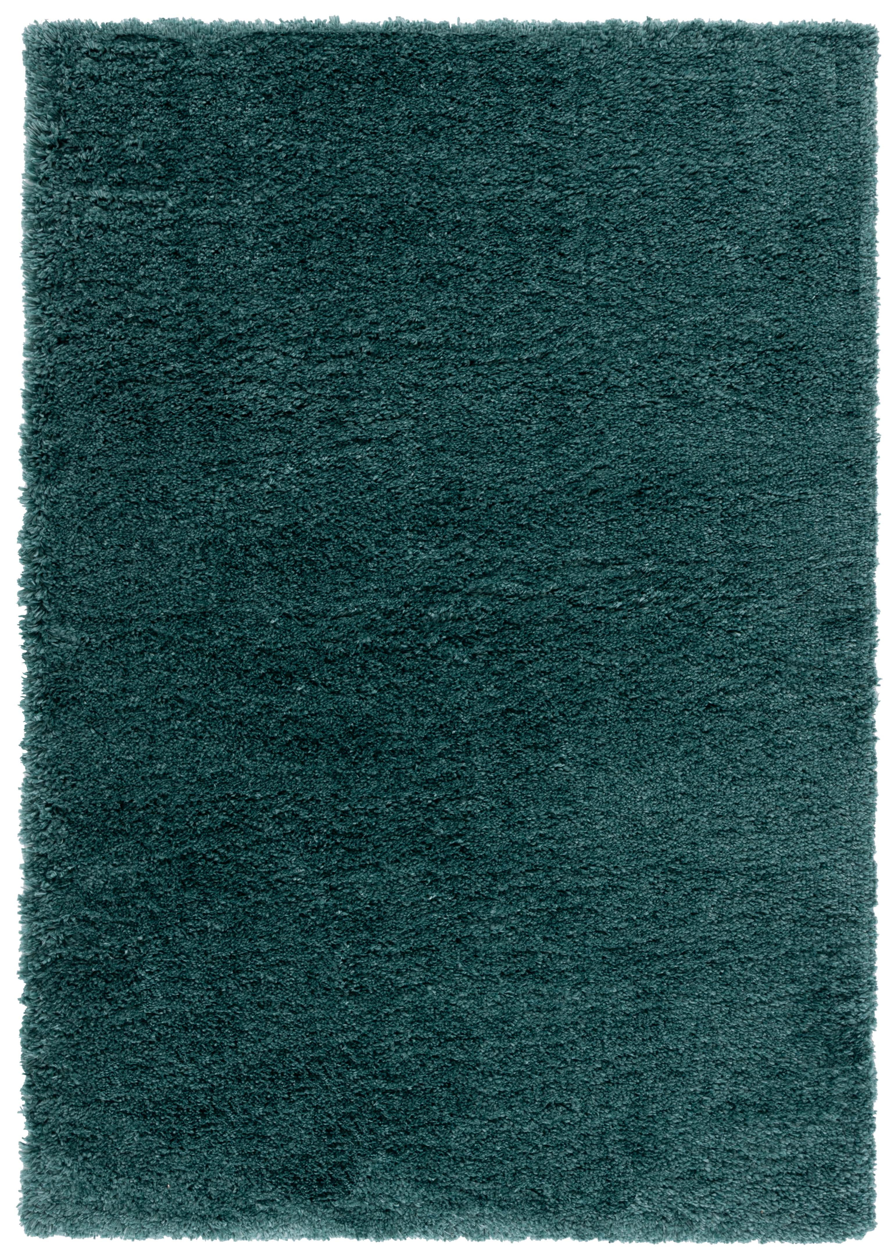Fontana Dark Green Rectangular Synthetic Shag Area Rug