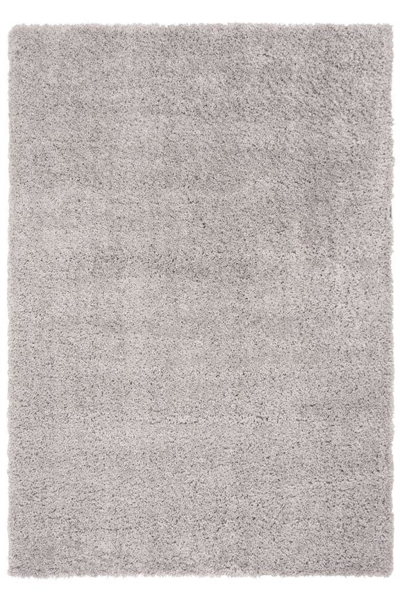 Fontana Jamie Solid Shag Area Rug, Grey, 2'3" x 4'