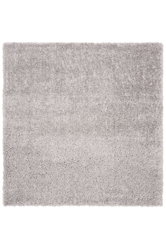 Fontana Jamie Solid Shag Area Rug, Grey, 4' x 4' Square