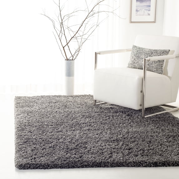 SAFAVIEH Fontana Jamie Solid Shag Area Rug, Silver, 8' x 10'