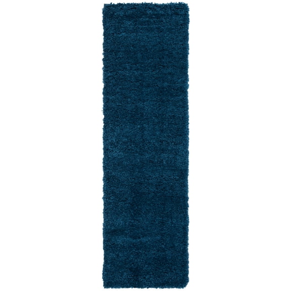 SAFAVIEH Fontana Jamie Solid Shag Runner Rug, Blue, 2'3" x 6'