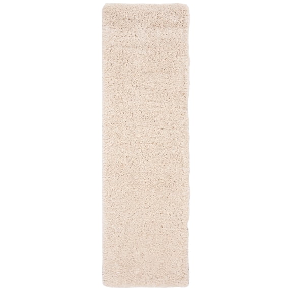 SAFAVIEH Fontana Jamie Solid Shag Runner Rug, Creme, 2'3" x 10'