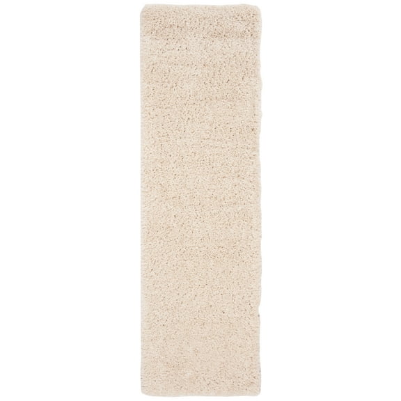 SAFAVIEH Fontana Jamie Solid Shag Runner Rug, Creme, 2'3" x 14'