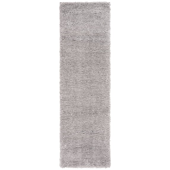 SAFAVIEH Fontana Jamie Solid Shag Runner Rug, Grey, 2'3" x 12'