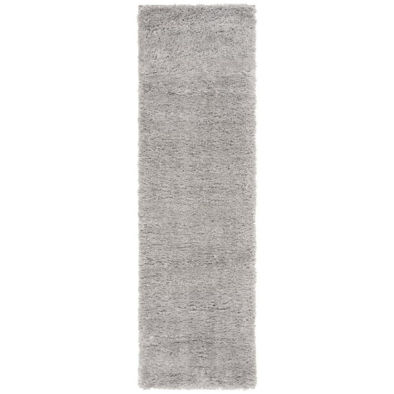 SAFAVIEH Fontana Jamie Solid Shag Runner Rug, Grey, 2'3" x 14'