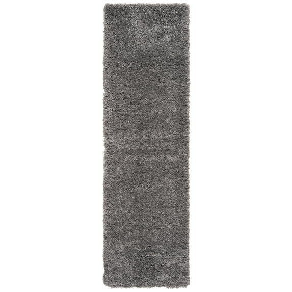 SAFAVIEH Fontana Jamie Solid Shag Runner Rug, Silver, 2'3" x 6'