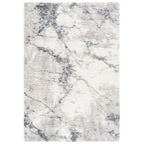 SAFAVIEH Fontana Shag Damri Classic Plush Area Rug, Ivory/Grey, 5'3" x 7'6"