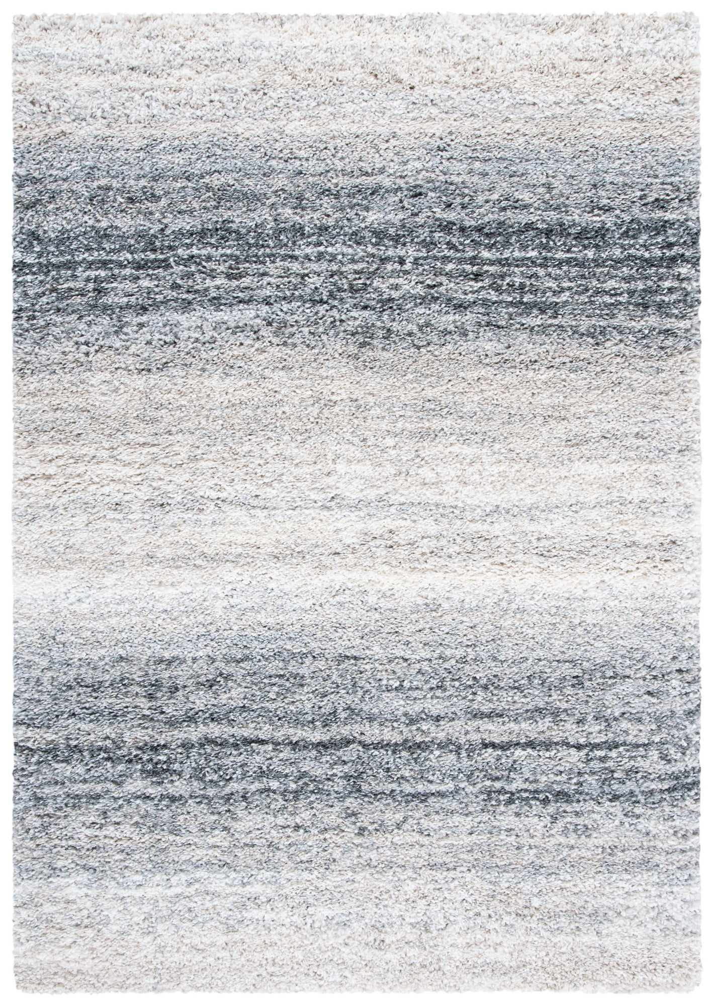 Ivory and Gray 8' x 10' Shag Area Rug