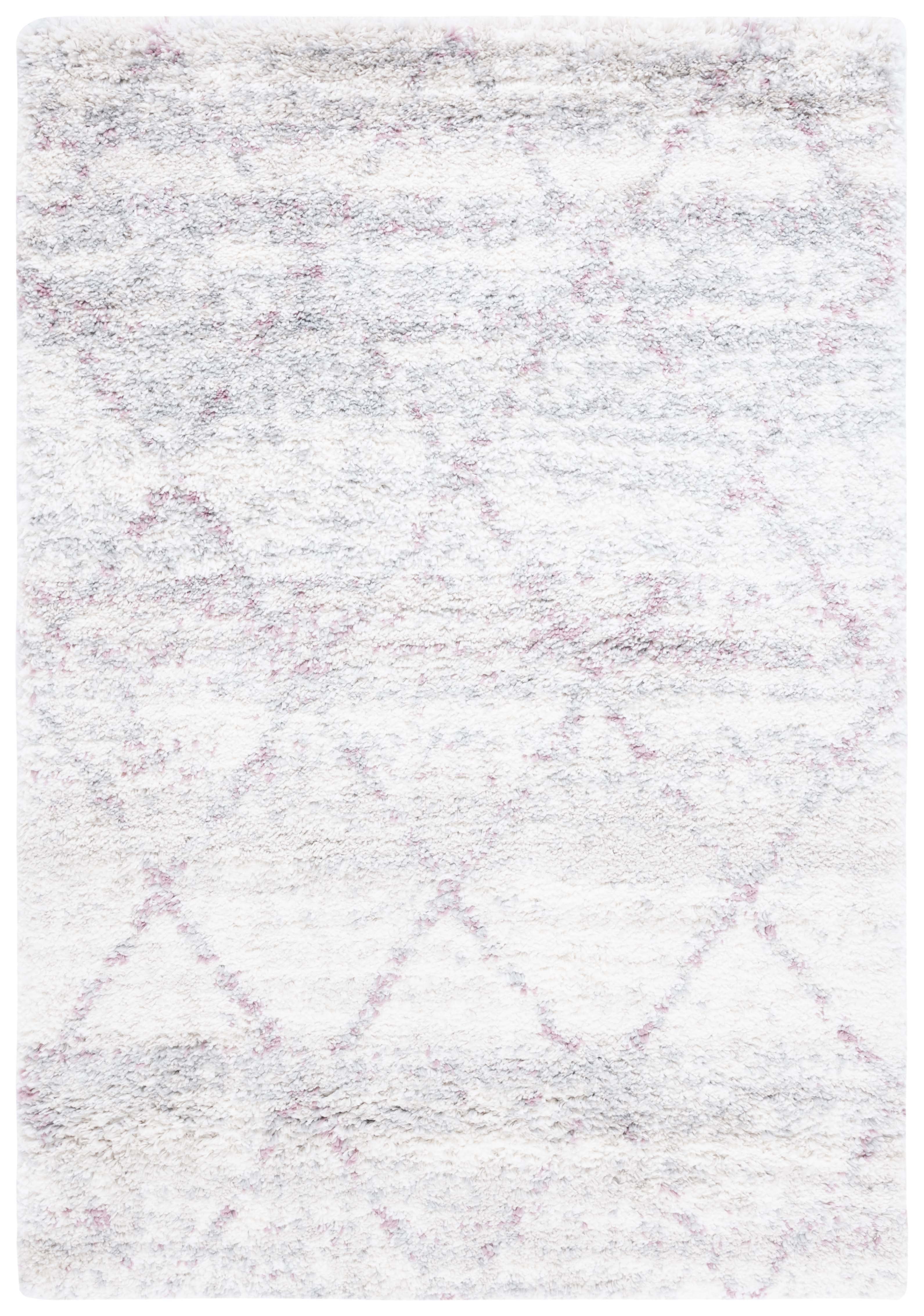 SAFAVIEH Fontana Shag Darina Diamond Plush Area Rug, Pink/Ivory, 10' x 14'