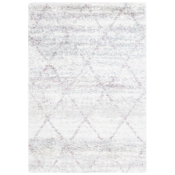 SAFAVIEH Fontana Shag Darina Diamond Plush Area Rug, Pink/Ivory, 10' x 14'