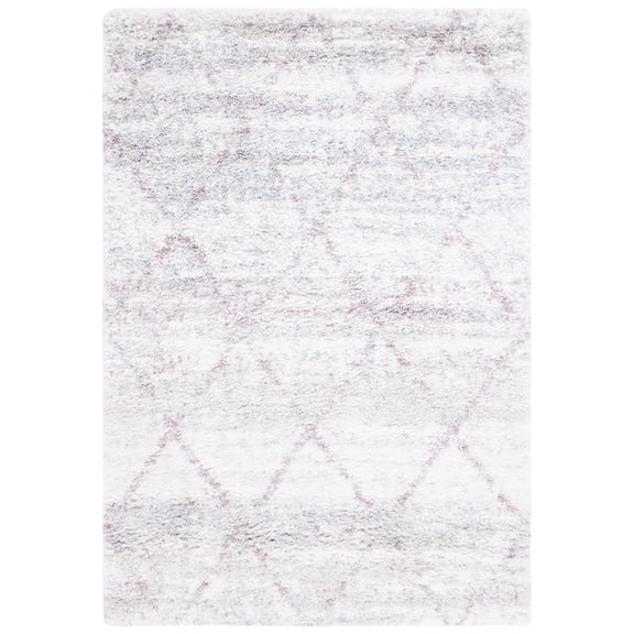 SAFAVIEH Fontana Shag Darina Diamond Plush Area Rug, Pink/Ivory, 5'3" x 7'6"