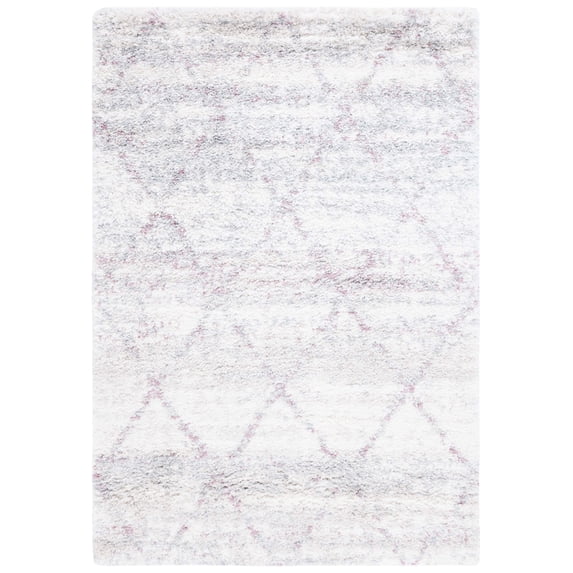 SAFAVIEH Fontana Shag Darina Diamond Plush Area Rug, Pink/Ivory, 8' x 10'