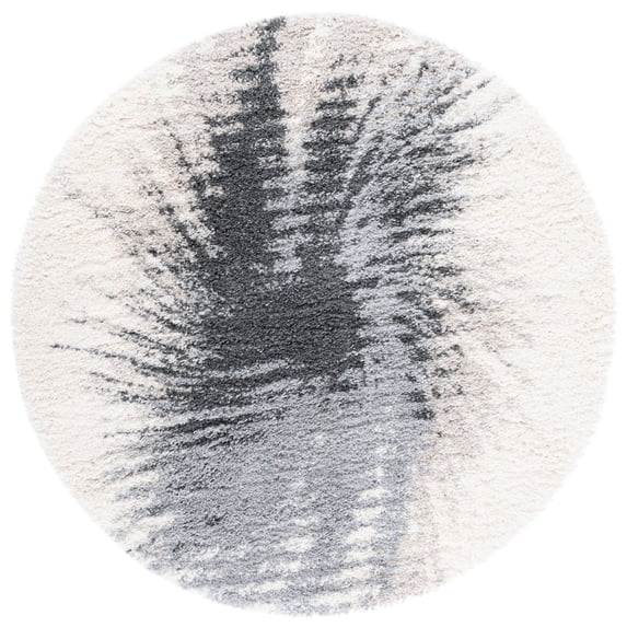 SAFAVIEH Fontana Shag Darrin Abstract Plush Area Rug, Grey/Ivory, 2' x 3'