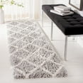 thumbnail image 1 of SAFAVIEH Fontana Venice Geometric Shag Runner Rug, Grey/Cream, 2'3" x 8', 1 of 9
