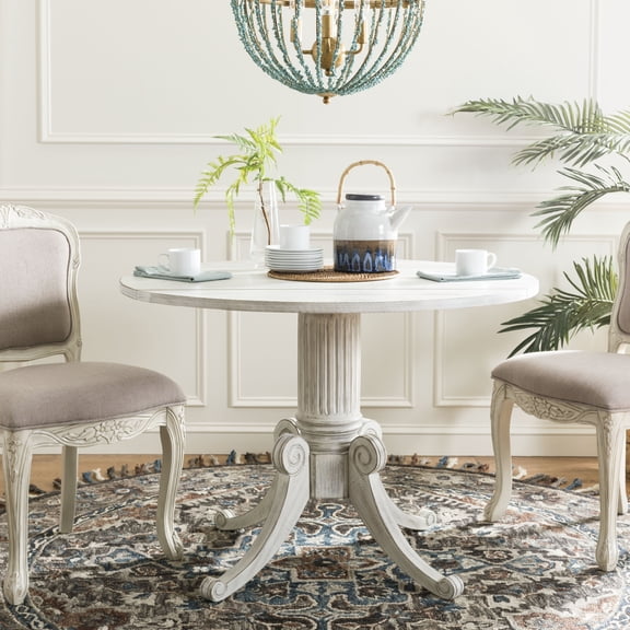 SAFAVIEH Forest Drop Rustic Foldable Leaf Dining Table, Antique White