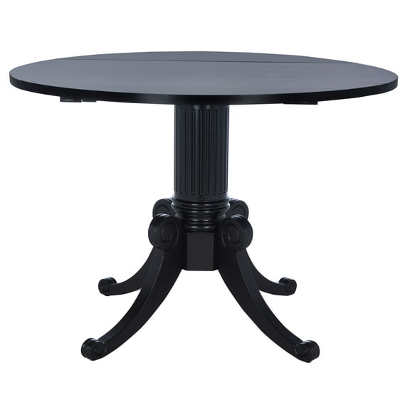SAFAVIEH Forest Drop Rustic Foldable Leaf Dining Table, Black (43.3 in. W x 43.3 in. D x 30.7 in. H)