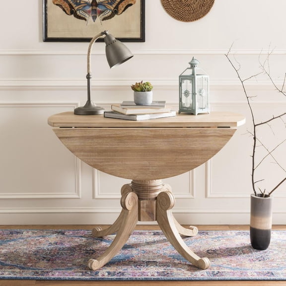 SAFAVIEH Forest Drop Rustic Foldable Leaf Dining Table, Rustic Natural