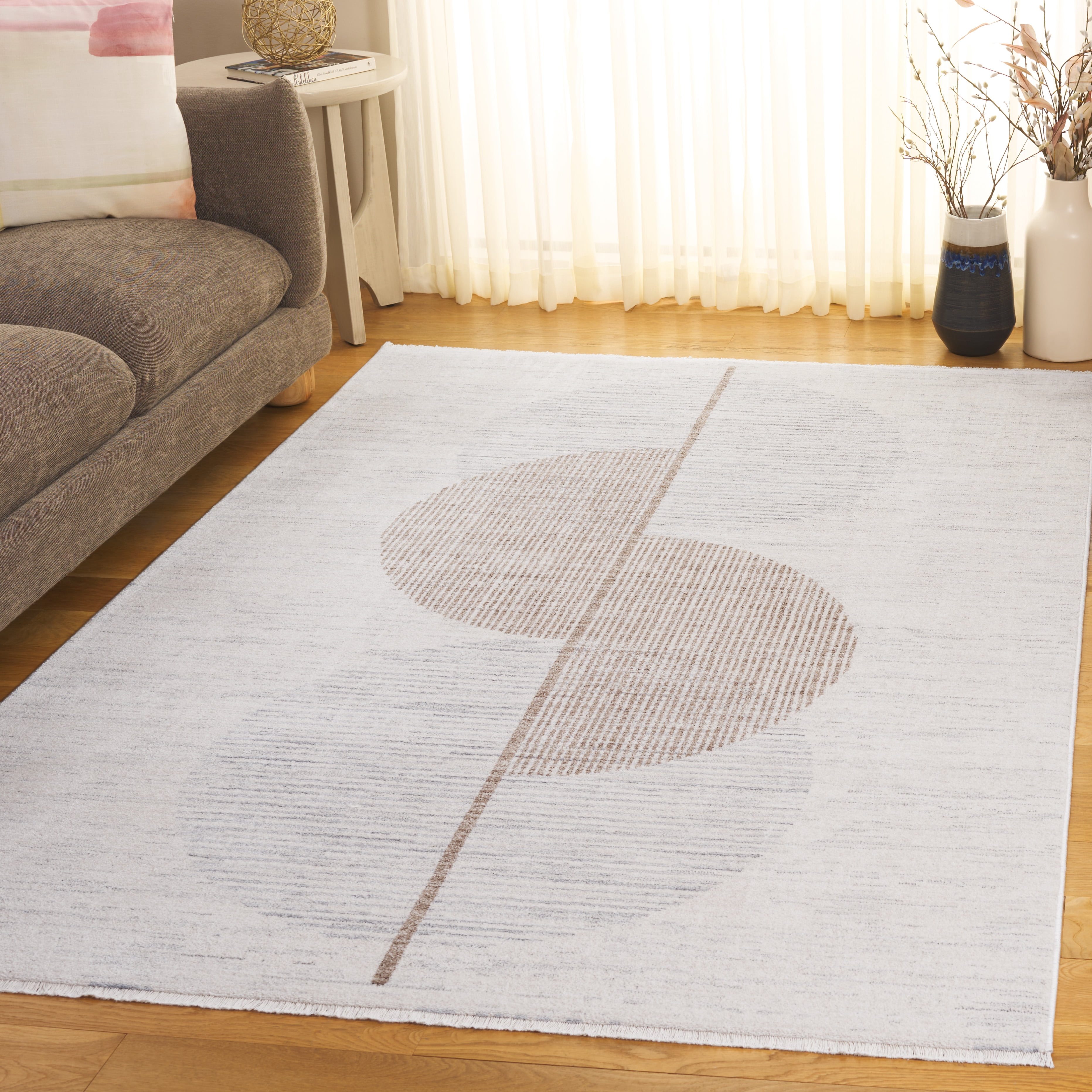 Safavieh Forum Gideon Abstract Area Rug, Ivory/Gray Brown, 9' x 12'6"
