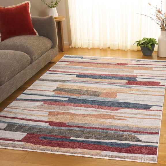 Safavieh Forum Jocelin Abstract Area Rug, Ivory/Rust Blue, 5' x 7'