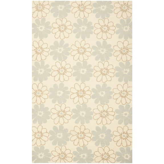 SAFAVIEH Four Seasons Benton Floral Area Rug, Ivory/Light Blue, 3'6" x 5'6"