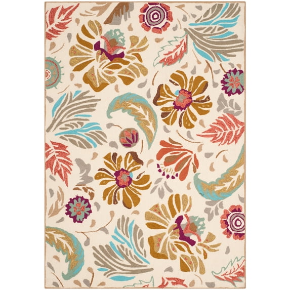 SAFAVIEH Four Seasons Blair Colorful Floral Area Rug, Ivory/Grey, 5' x 8'