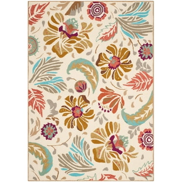 SAFAVIEH Four Seasons Blair Floral Area Rug, Ivory/Grey, 3'6" x 5'6"