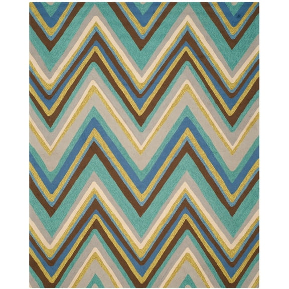 SAFAVIEH Four Seasons Carolus Geometric Area Rug, Blue/Multi, 5' x 7'