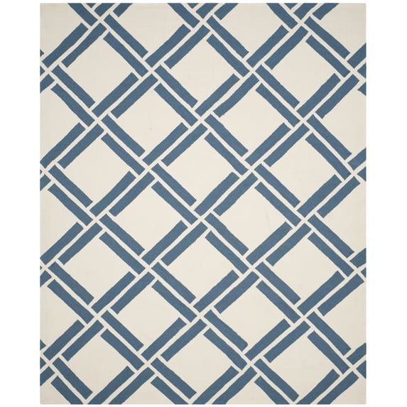 SAFAVIEH Four Seasons Carrie Geometric Area Rug, Ivory/Blue, 9' x 12'