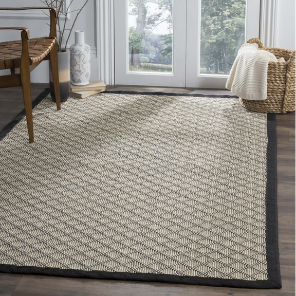 SAFAVIEH Four Seasons Clayton Geometric Polyester Area Rug, Ivory/Black, 8' x 10'
