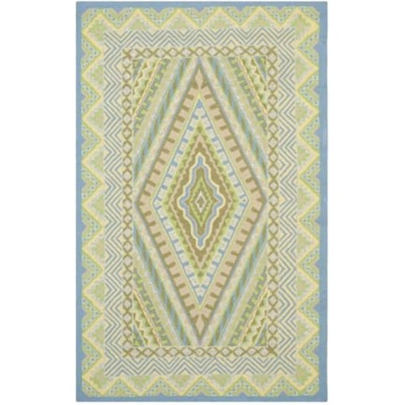 SAFAVIEH Four Seasons Coretta Bordered Area Rug, Blue/Yellow, 2'6" x 4'