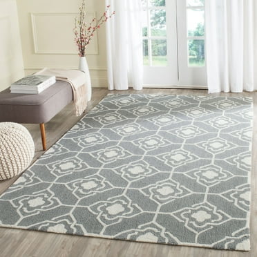 SAFAVIEH Four Seasons Delbert Trellis Polyester Area Rug, Grey/Ivory, 5' x 8'