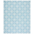 thumbnail image 1 of SAFAVIEH Four Seasons Delbert Trellis Polyester Area Rug, Light Blue/Ivory, 8' x 10', 1 of 7