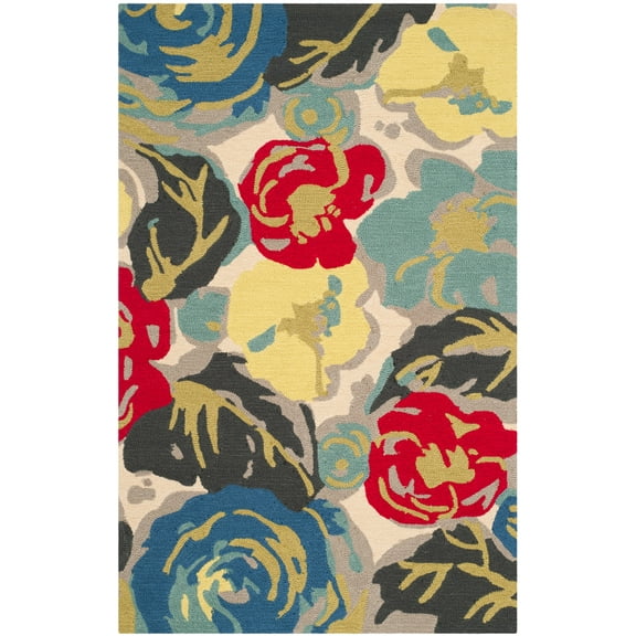 SAFAVIEH Four Seasons Emely Floral Area Rug, Ivory, 4' x 6'