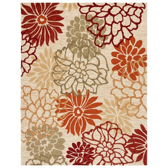 SAFAVIEH Four Seasons Emmalyn Floral Area Rug, Beige/Green, 5' x 7'