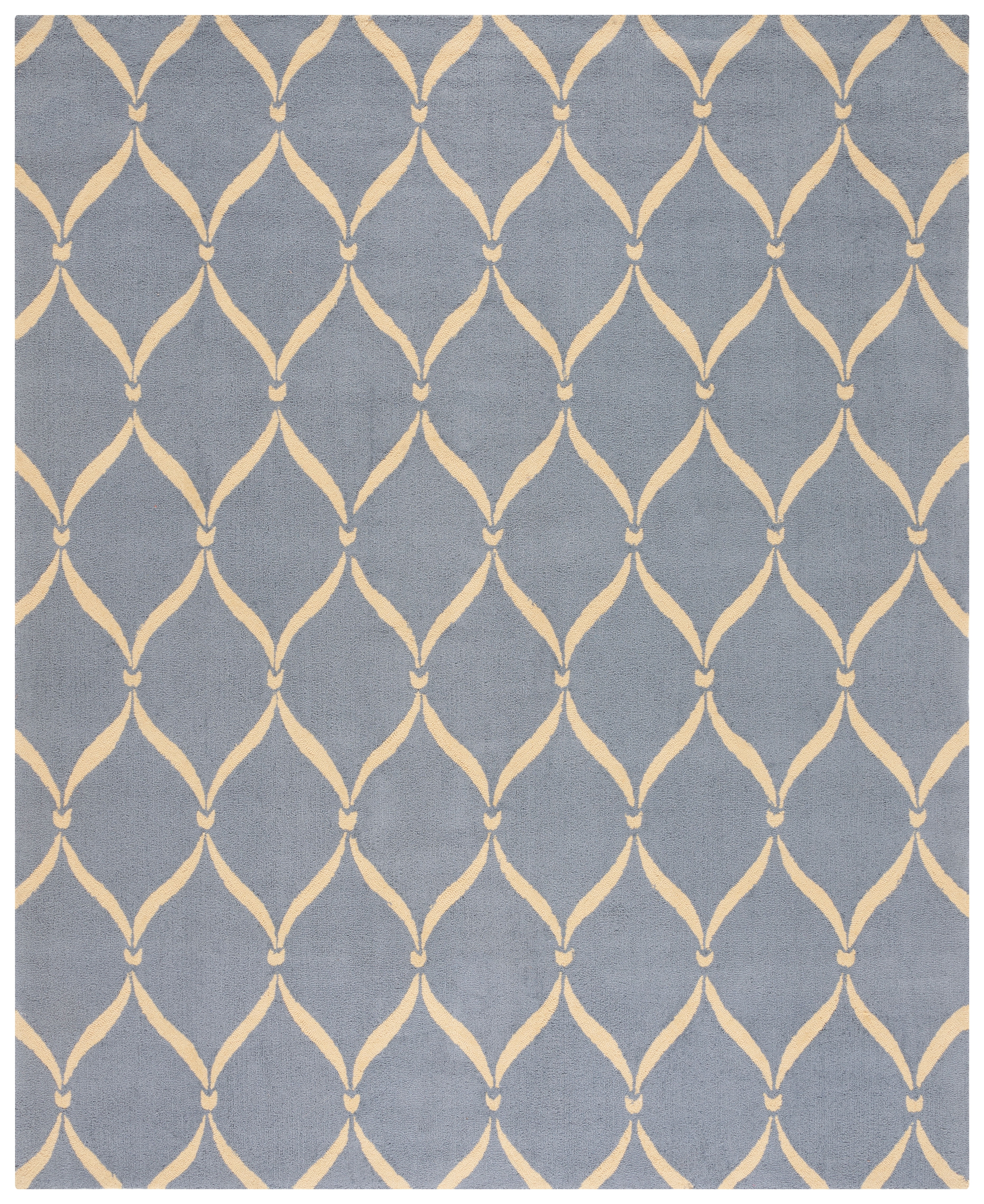 SAFAVIEH Four Seasons Rionach Geometric Polyester Area Rug, Light Blue/Ivory, 8' x 10'