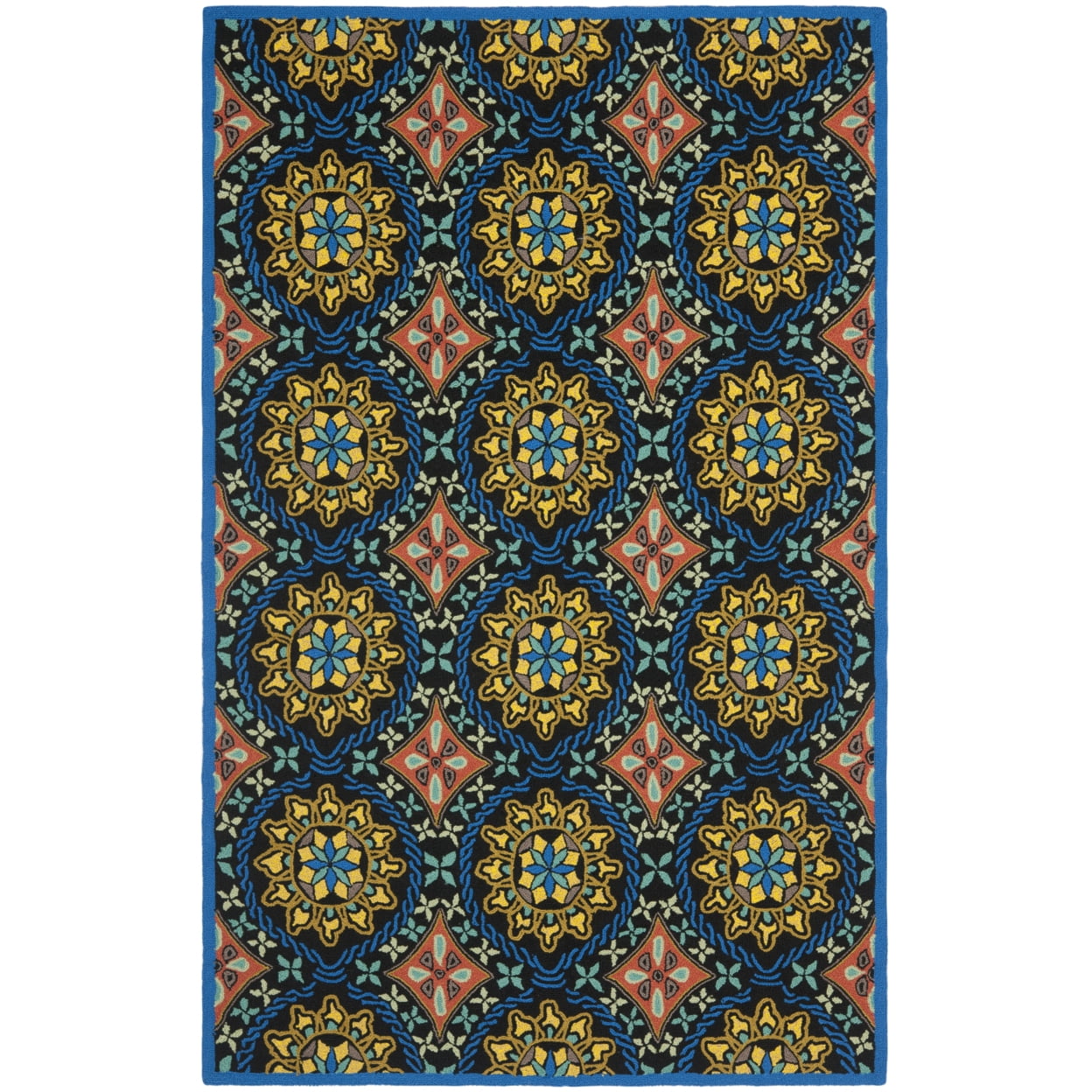 SAFAVIEH Four Seasons FRS426A Black / Blue Rug