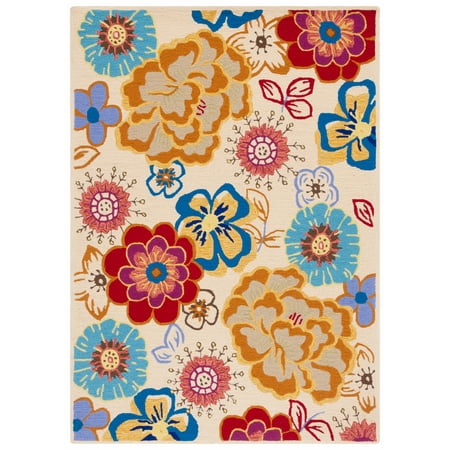 SAFAVIEH Four Seasons Lisette Floral Area Rug, Ivory/Multi, 2'6" x 4'