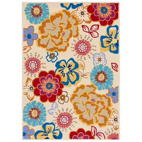 SAFAVIEH Four Seasons Lisette Floral Area Rug, Ivory/Multi, 2'6" x 4'