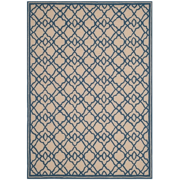 SAFAVIEH Four Seasons Hannan Geometric Area Rug, Ivory/Blue, 5' x 7'