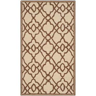 SAFAVIEH Four Seasons Hannan Geometric Area Rug, Ivory/Dark Brown, 2'3" x 3'9"