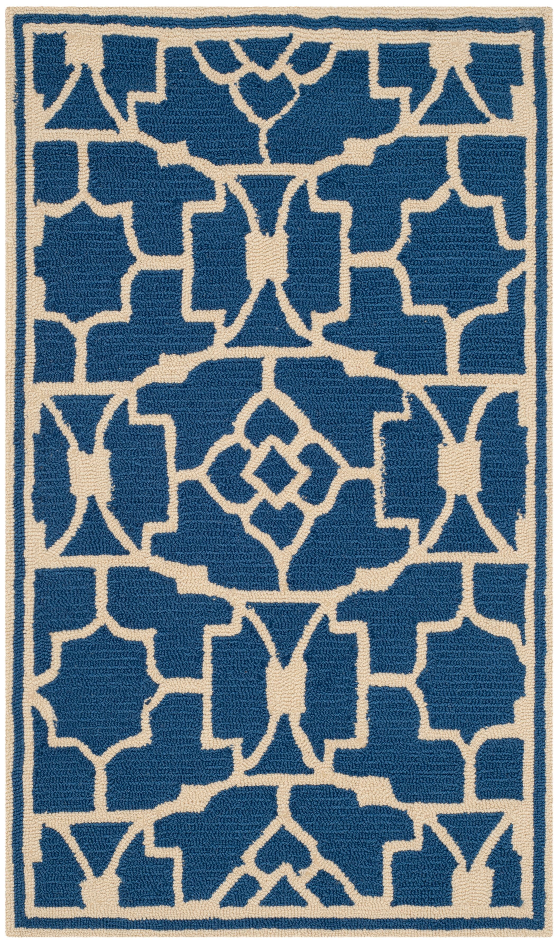 Ivory Floral Symphony Hand-Knotted Easy-Care Area Rug