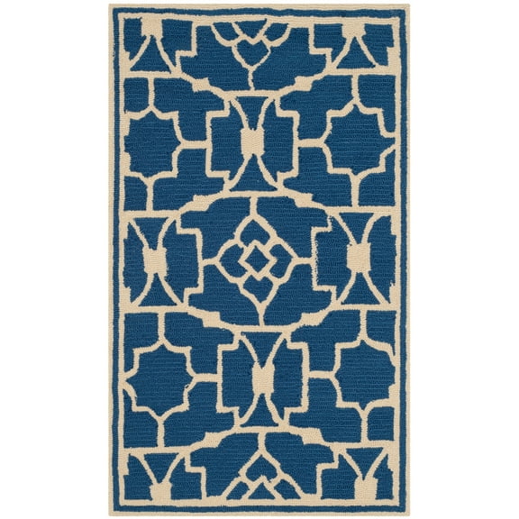 SAFAVIEH Four Seasons Isaac Abstract Area Rug, Navy/Ivory, 2'3" x 3'9"