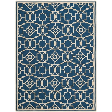SAFAVIEH Four Seasons Isaac Abstract Area Rug, Navy/Ivory, 4' x 6'