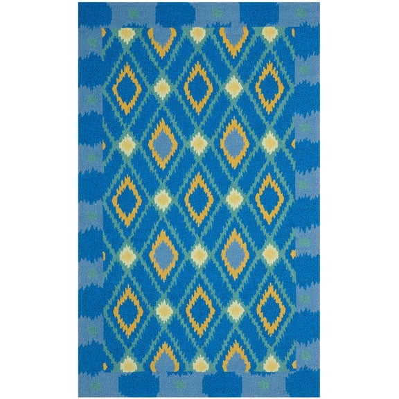 SAFAVIEH Four Seasons Isidora Geometric Area Rug, Indigo/Yellow, 8' x 10'