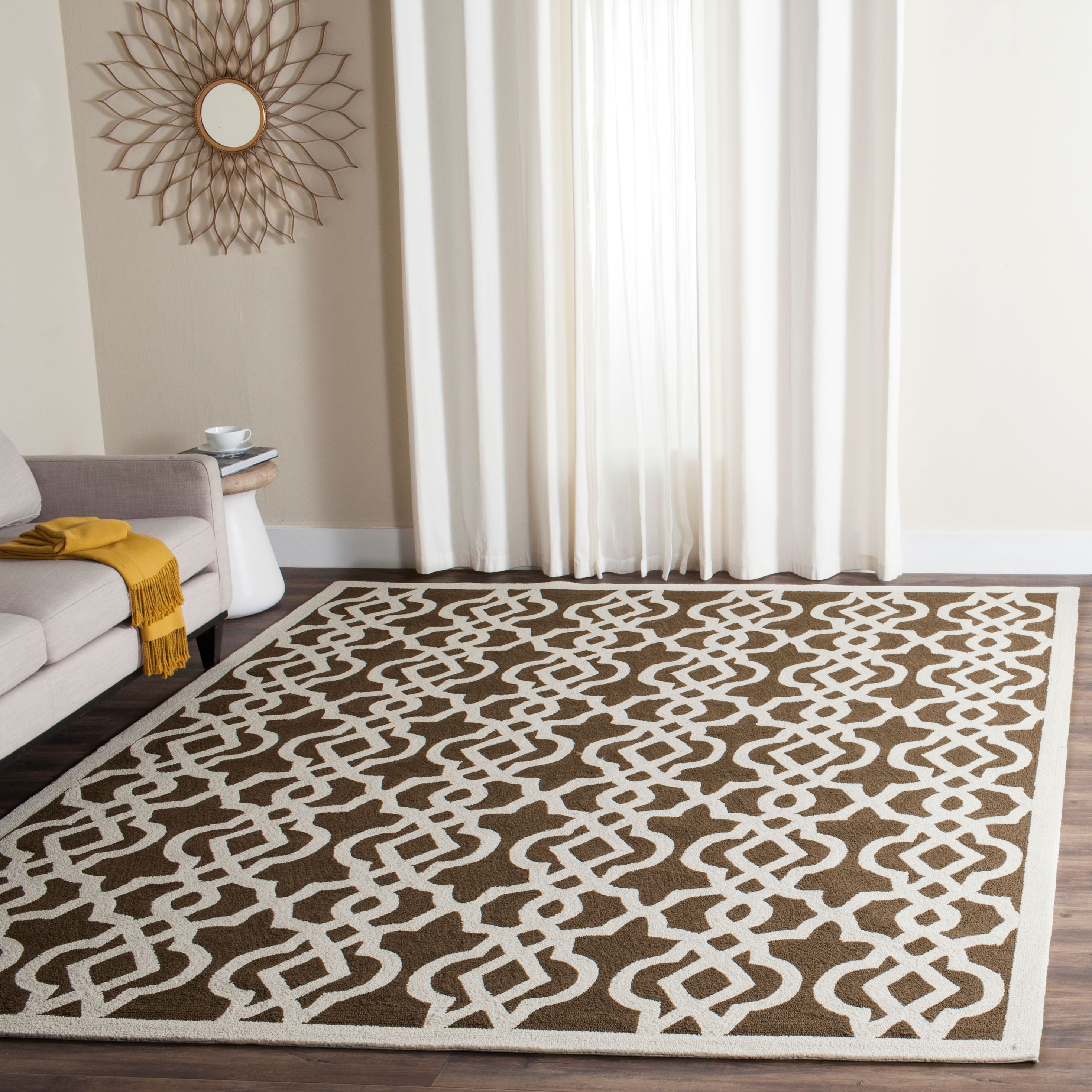 SAFAVIEH Four Seasons Jepson Abstract Area Rug, Mocha/Ivory, 9' x 12'